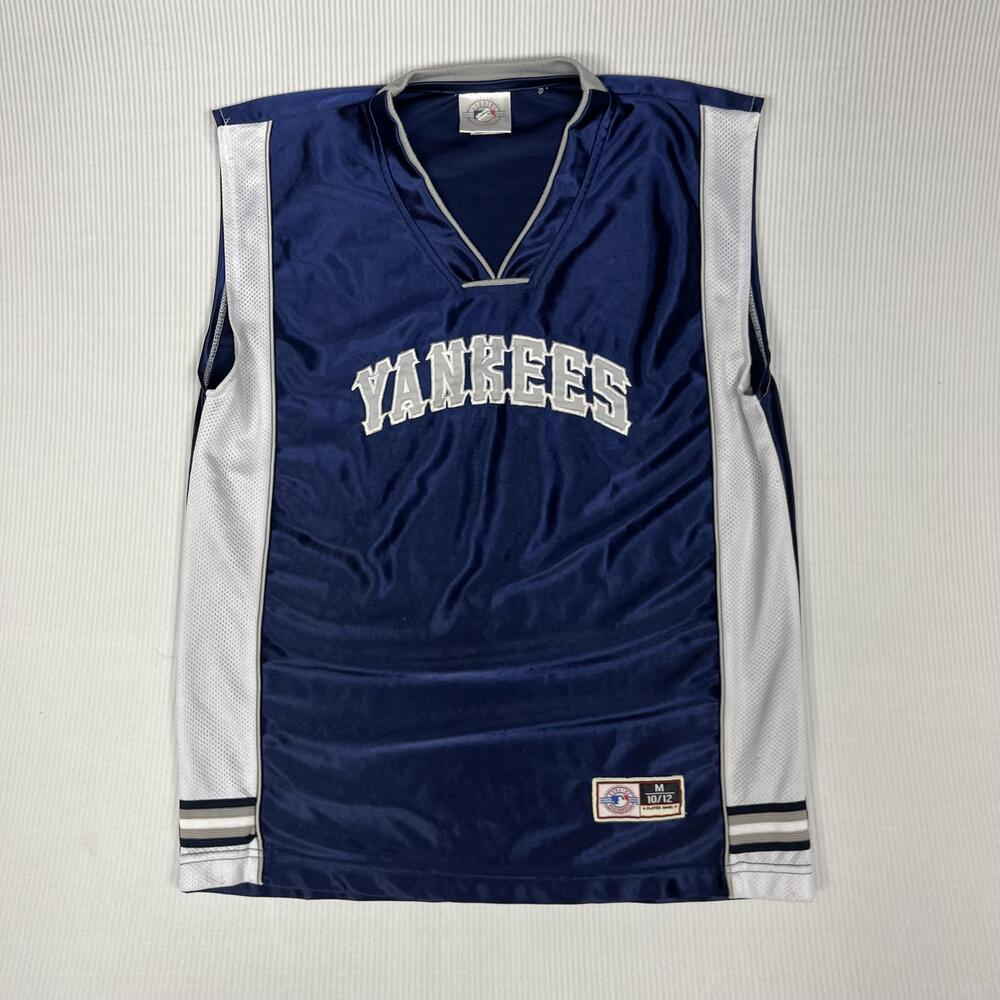 New York Yankees Jersey Boys Medium 10/12 Blue MLB Baseball Genuine Merchandise